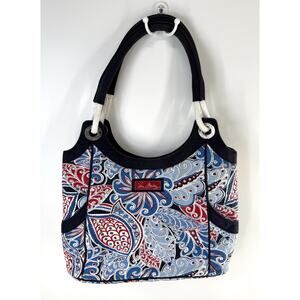 vera bradley Seaside Anchor Paisley tote bag large Blues Beach Vacation Cruise